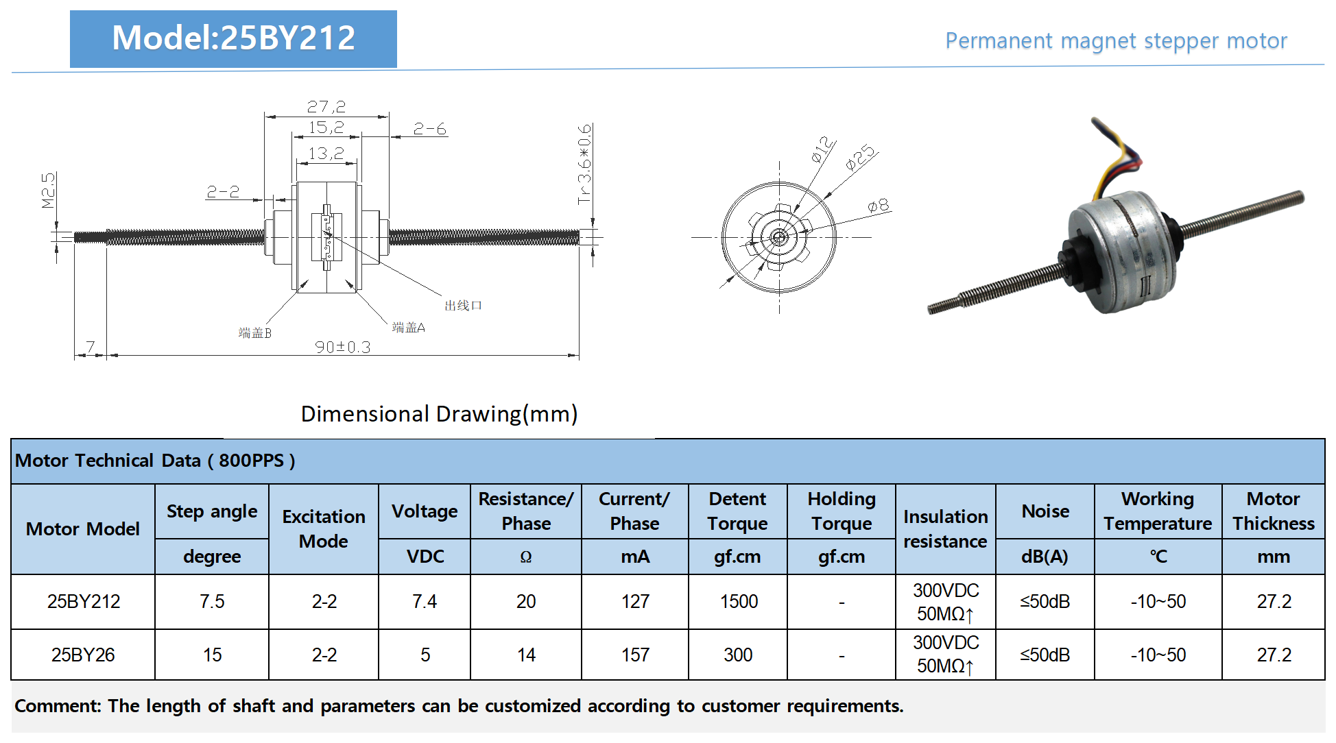 25mm Micro Mini Small Linear Stepper Motor Step Angle 15 Degrees 12v Stepping Motor Step Motor