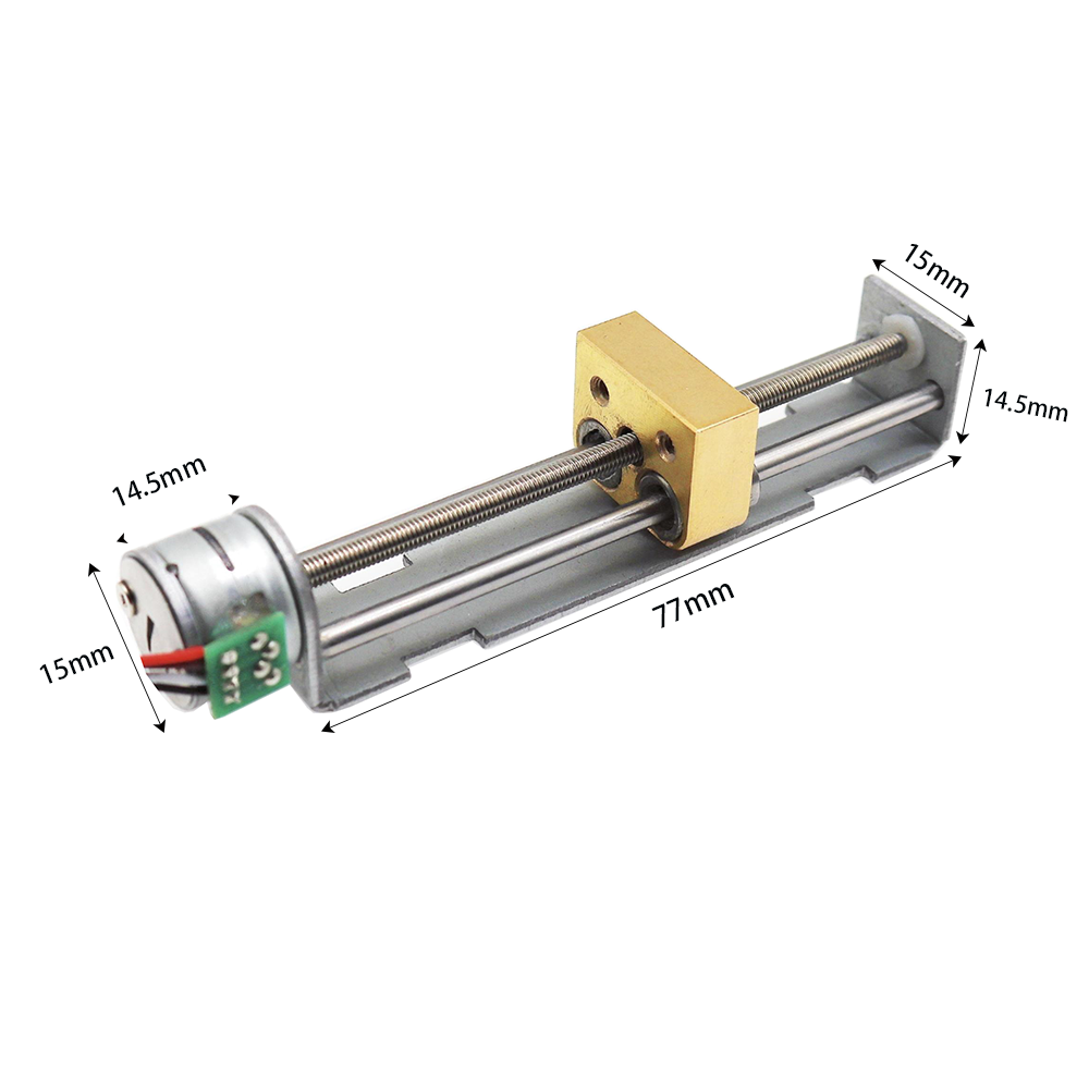 15mm Miniature Linear Stepper Motor Copper Slider 5V 12V 77mm Micro Linear Stepper Motor Permanent Magnet 12V 5V Miniature