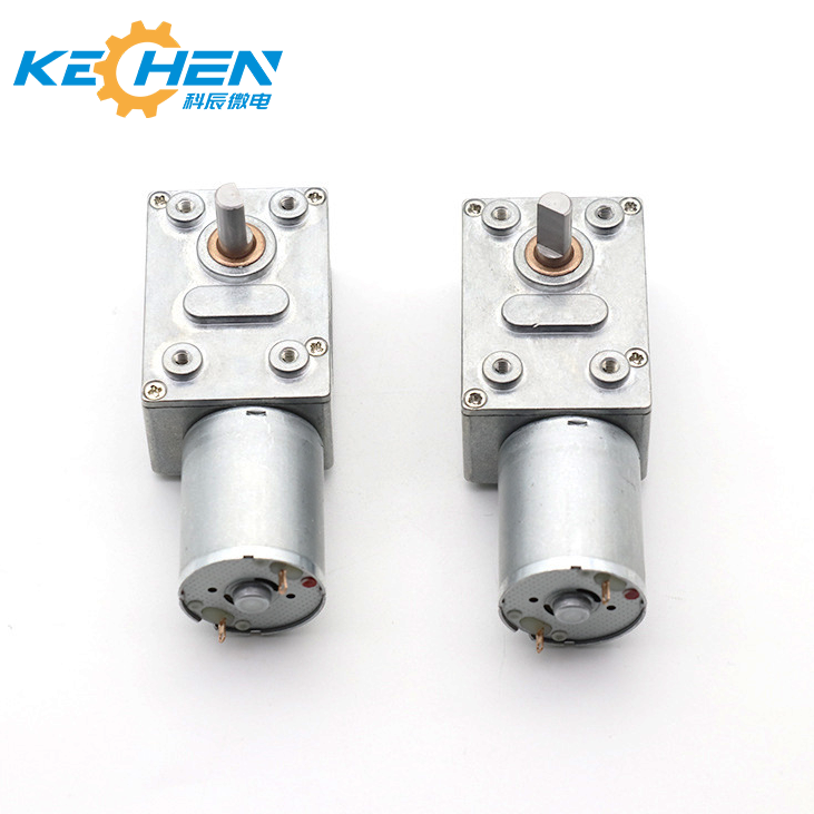 12V/24V Right Angle Mini DC Motor 4632-370 Brushed Worm Gear Permanent Magnet Perpendicular Transmission Brush Commutation