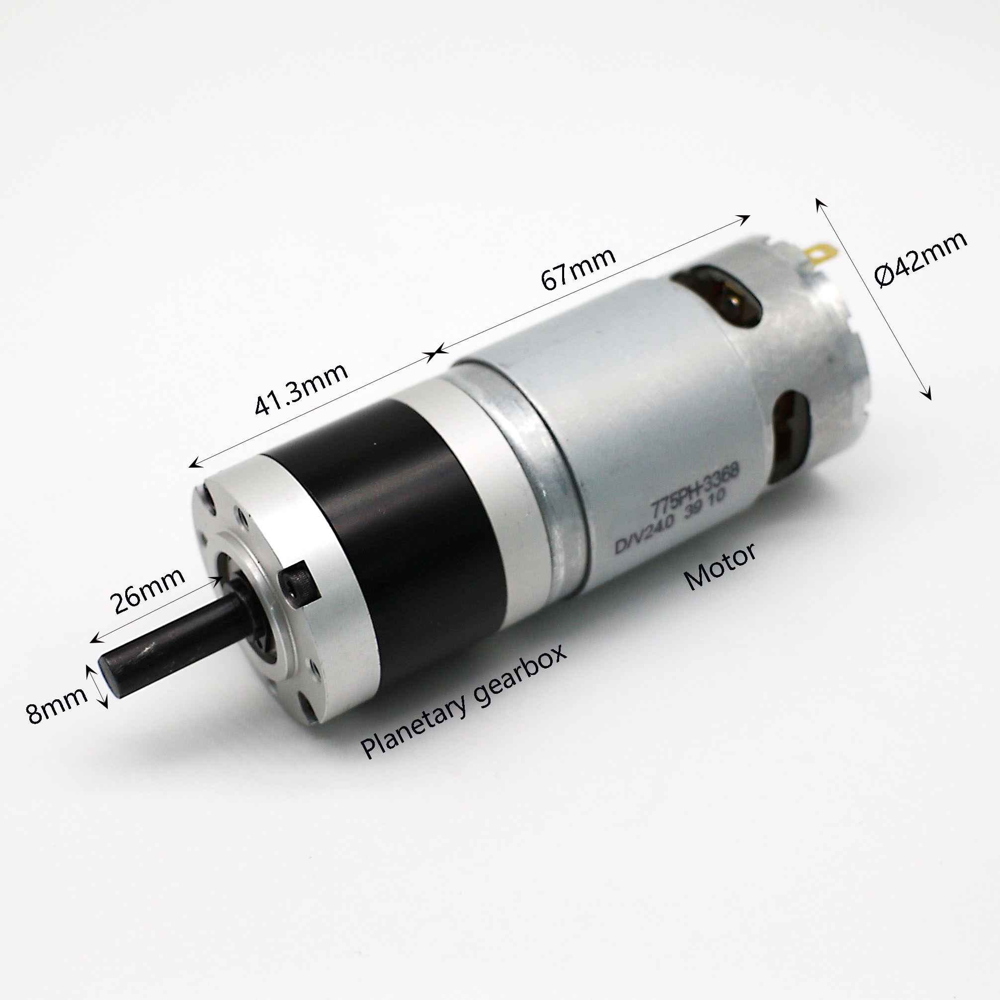 GMP42-775 Mini Planetary Gear Motor Brush 42mm Asynchronous DC Motor 12V/24V Vending Machines Certified ROHS Rotation CCW CW