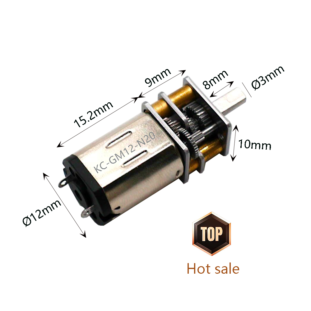Compact N20 Micro DC Gear Motor (100 RPM) Brush Commuted 12V-24V Rated Voltage for Smart Home Home Appliance Cosmetic Instrument