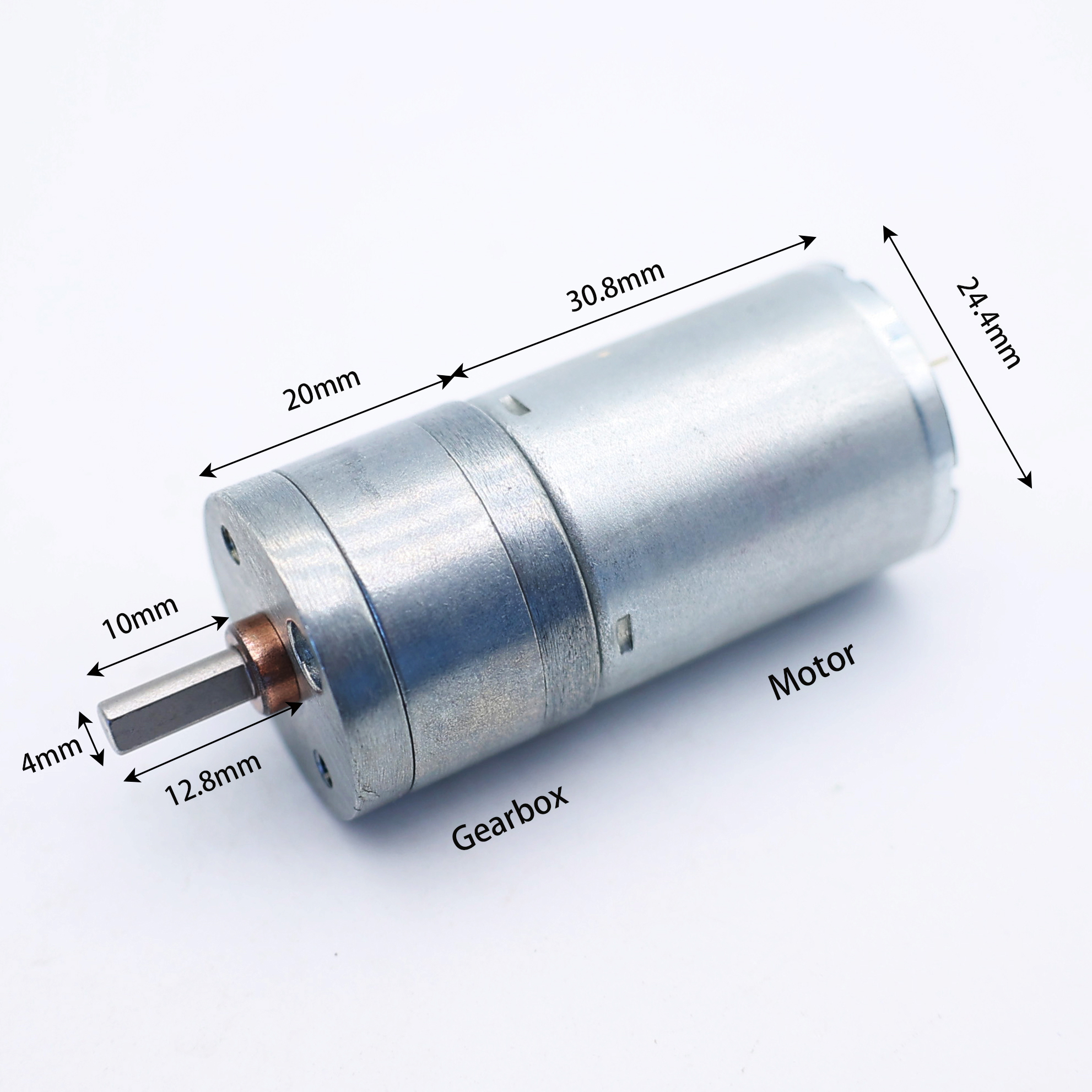 25mm Geared DC Motor Permanent Magnet 3-24V Carbon Brush 5-200RPM 4mm Shaft Diameter ISO/CE Certified Smart Home Home Appliance
