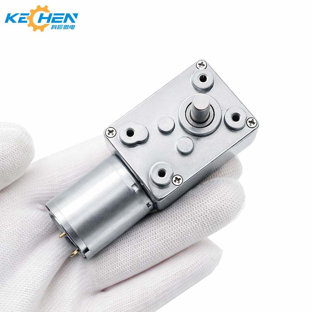 46mm * 32mm Square Gearbox Right Angle Output Shaft 6mm 12v 24v DC Worm Motor Product Type DC Motors