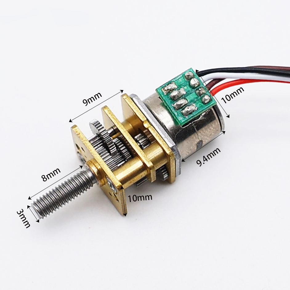 Sm10 Mini Stepper Gear Motor with M3 Threaded Shaft Permanent Magnet 3V-24V 18 Degree Step Angle for Medical Equipment