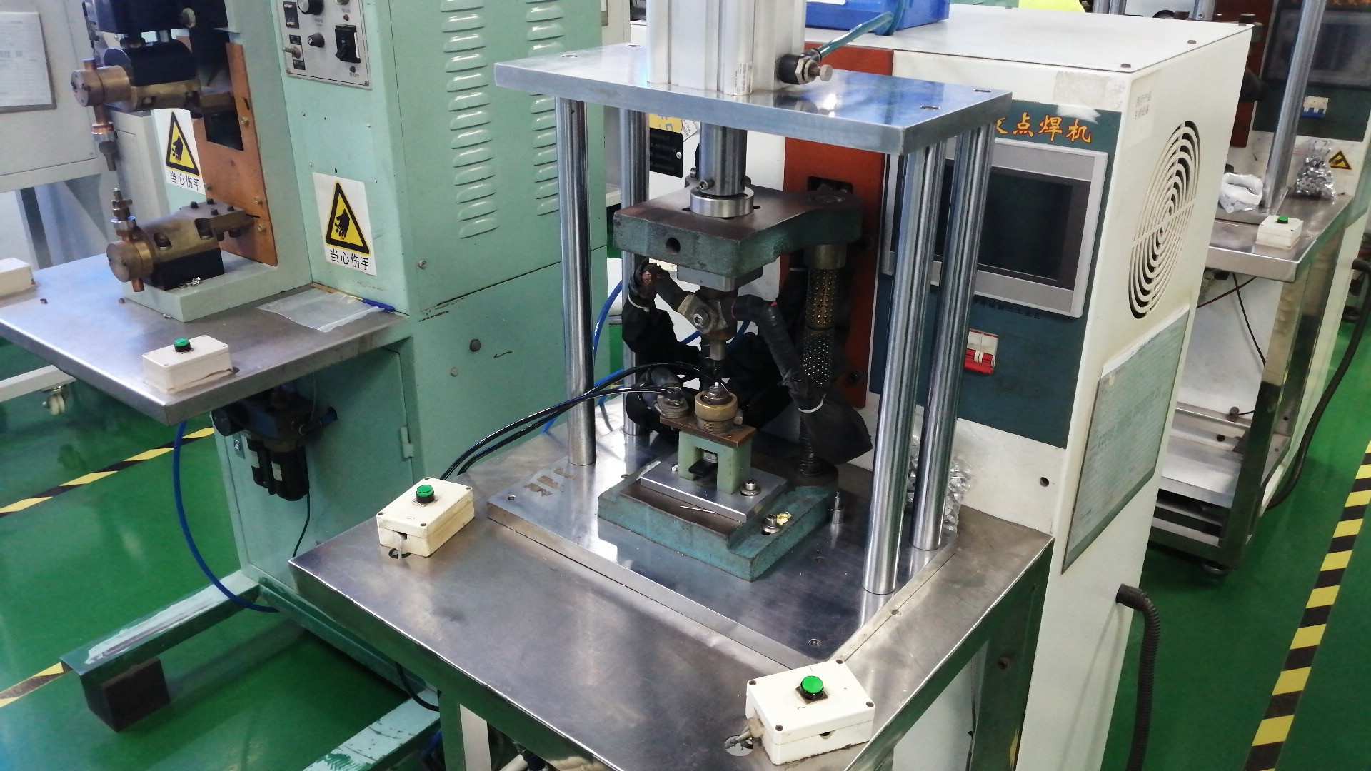 Spot welder for motor component joining and assembly