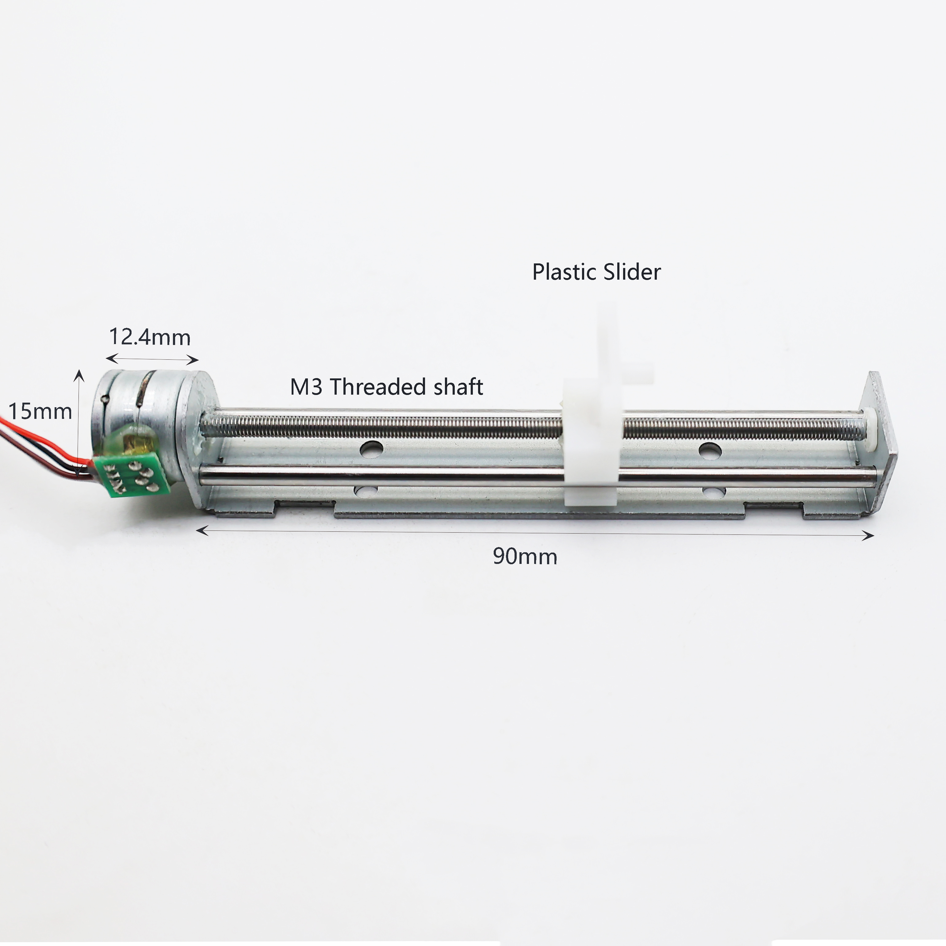 DC 5V/9V/12V 2-Phase 4-Wire Stepper Motor 90mm Stroke Linear Rail 18 Degree DIY Laser Step Angle Lead Screw Actuator Nut Slider