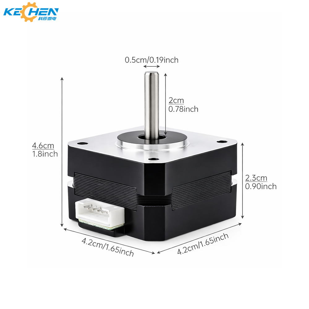 Nema 17 Hybrid Stepper Motor 2 Phase 1.9kg.cm High Torque Bipolar 23mm 2.2ohm 1.5A 4-Lead Shaft 5.0mm 12-24V 3D Printing ROHS