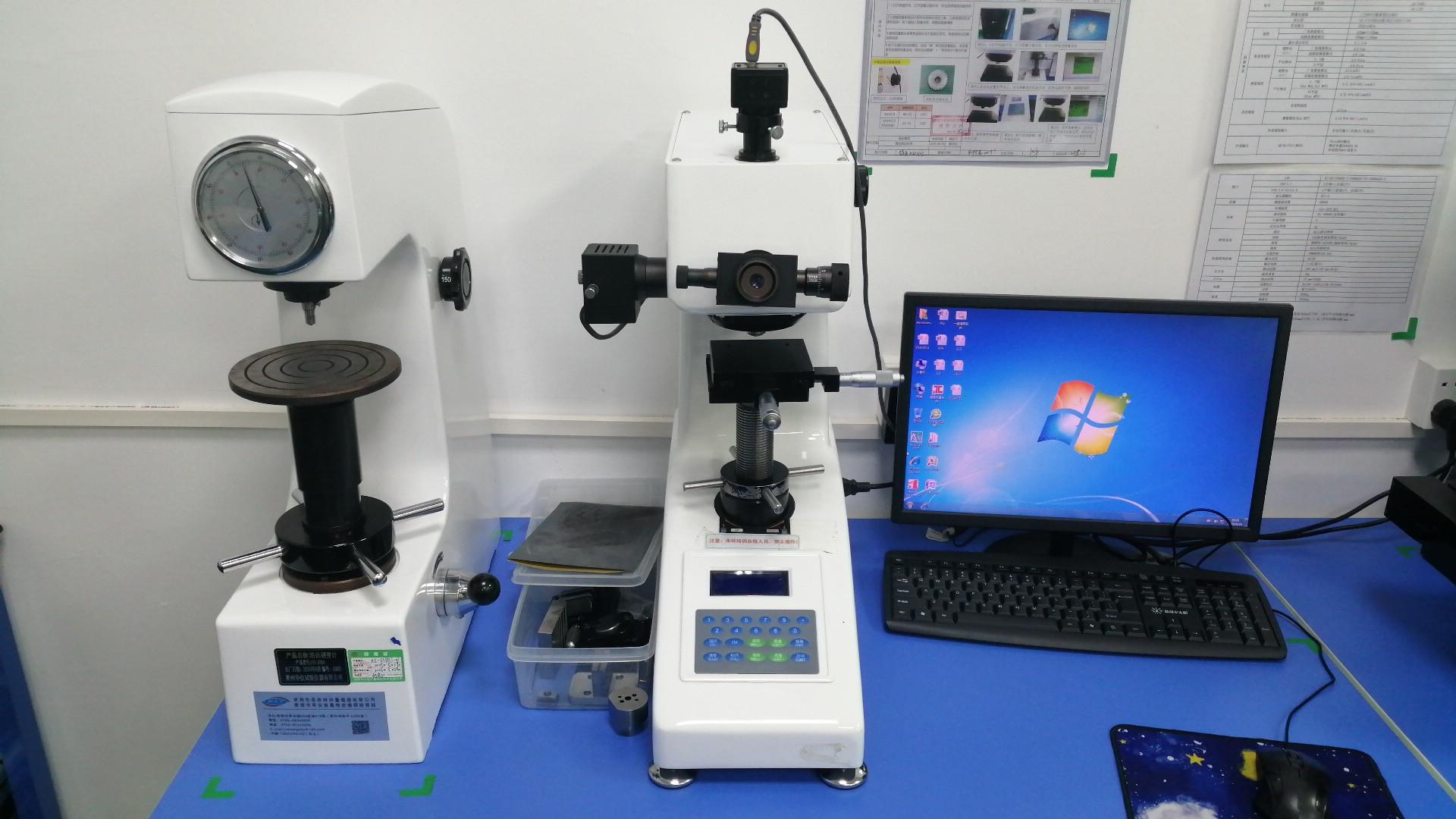 Vickers hardness tester for motor shaft and gear material hardness verification