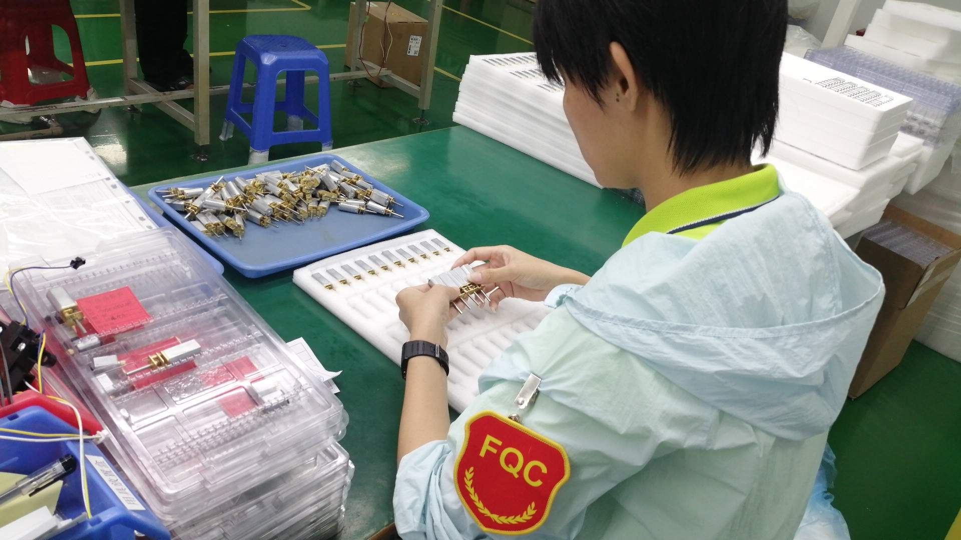 Final inspection and quality check for finished micro motors