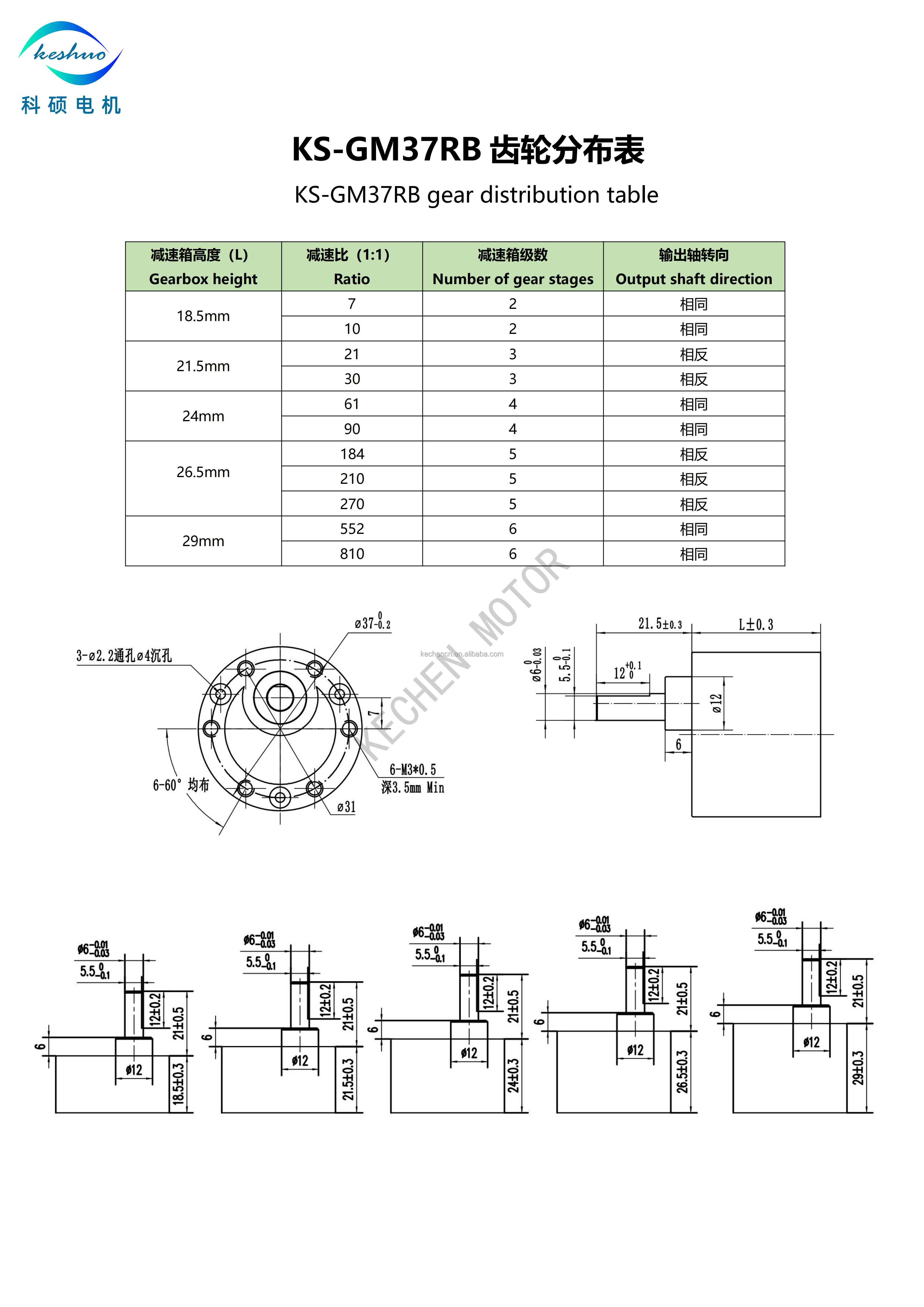 Motor Shaft Design Details