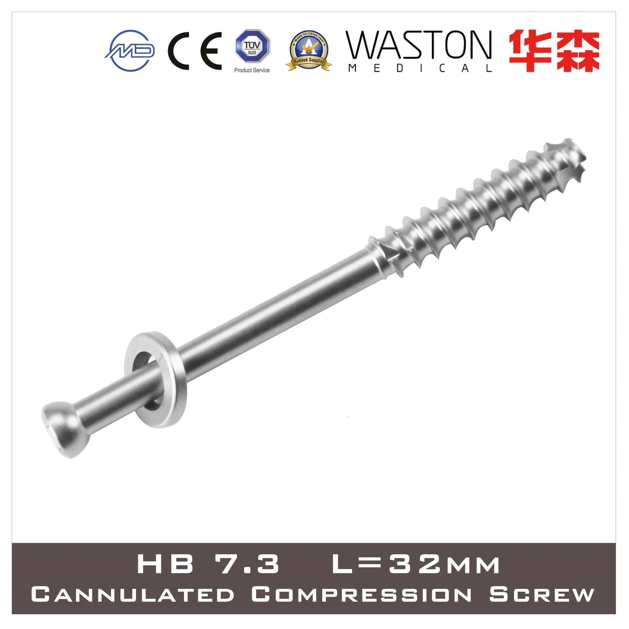 Hb7.3 Titanium or Ss Cannulated Compression Screws