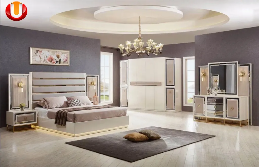 Venta directa de fábrica, diseño simple, cama de madera para apartamento, hogar, hotel, juego de muebles de dormitorio moderno completo