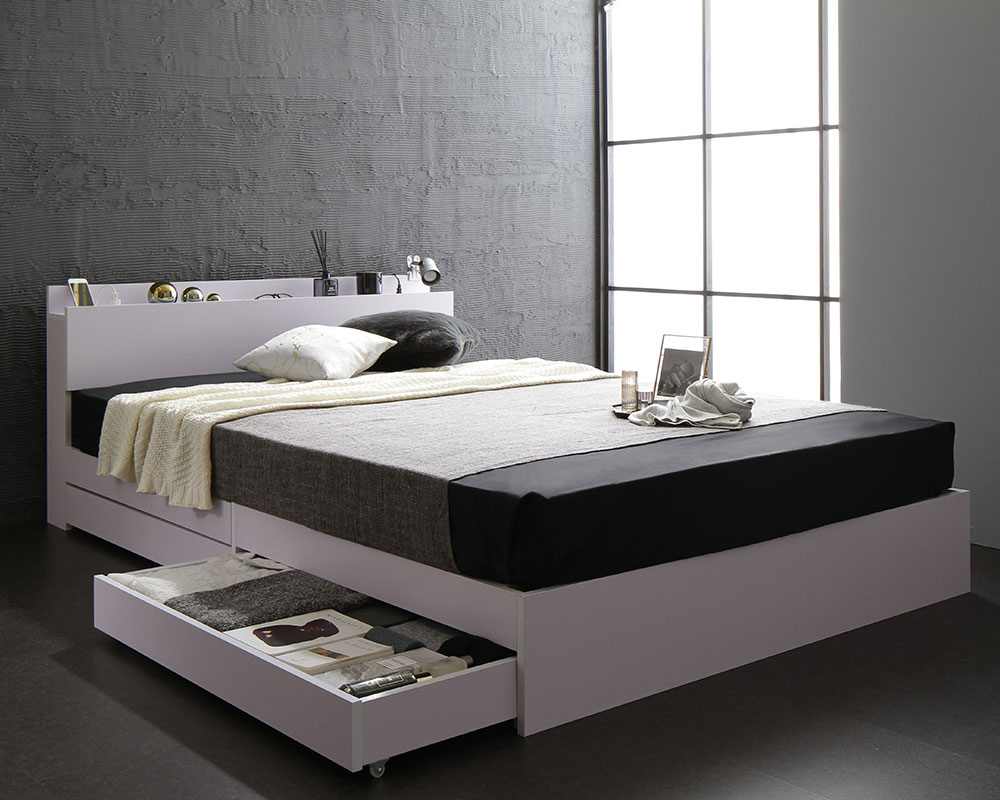 Cama de almacenamiento de madera moderna de lujo de MDF o aglomerado, venta al por mayor de cama individual, doble o king size con base de grandes cajones