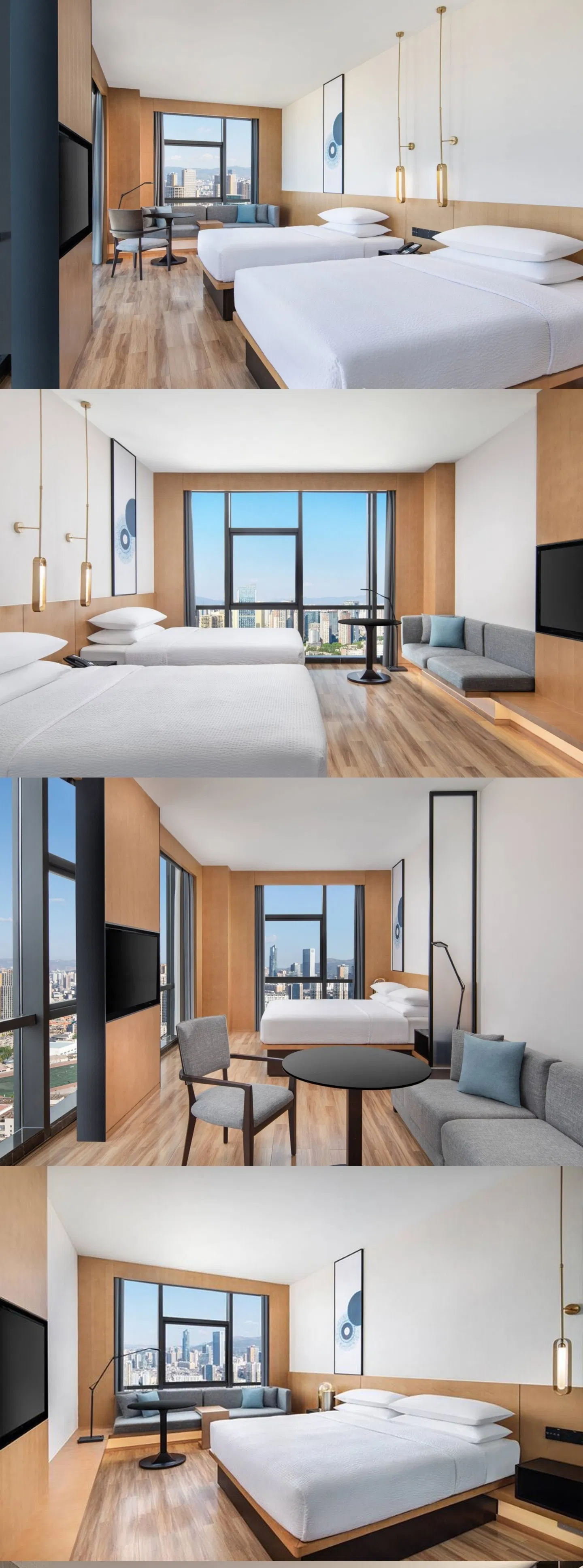 Conjuntos de Dormitorio Personalizados Muebles de Madera Hospitalidad Muebles Sofá de Cuero para Sala de Estar Cama de Lujo Doble Tamaño King Colchón Queen Chaise