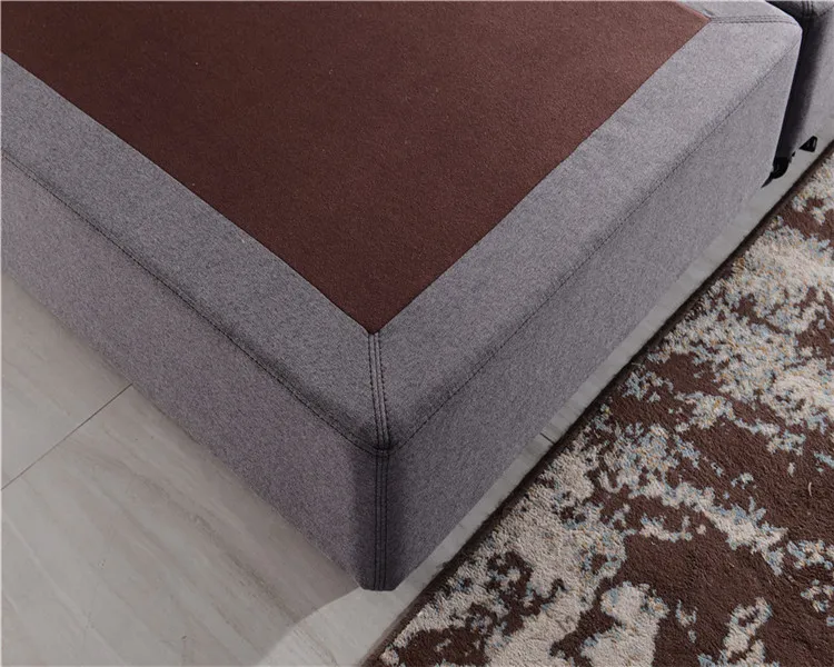 Cama de cuero de hotel con marco de madera maciza de tamaño doble a precio económico