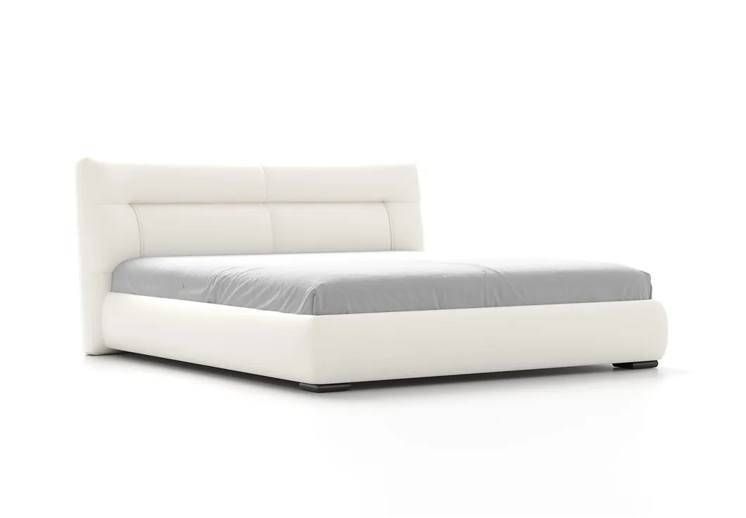 Cama de plataforma de cuero moderna para decoración de dormitorio de lujo