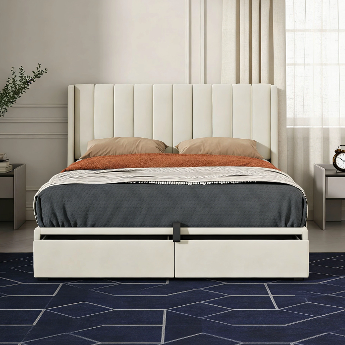 Muebles de dormitorio moderno estilo lujo cama king size de madera