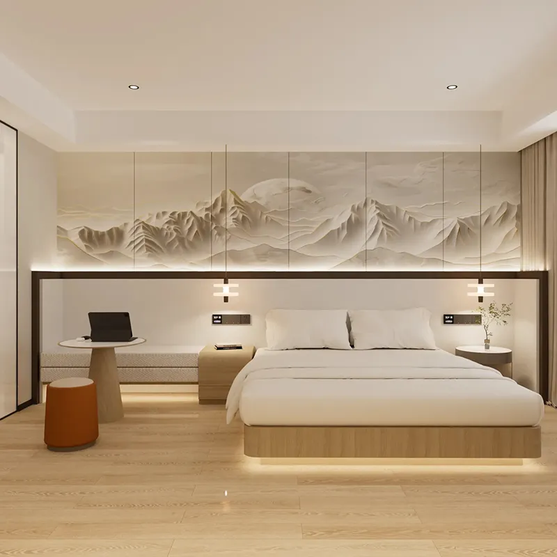 Muebles de lujo para sala de estar de China al por mayor 5 sofá de madera maciza, muebles modernos para dormitorio, cama de madera, conjunto de muebles para hotel