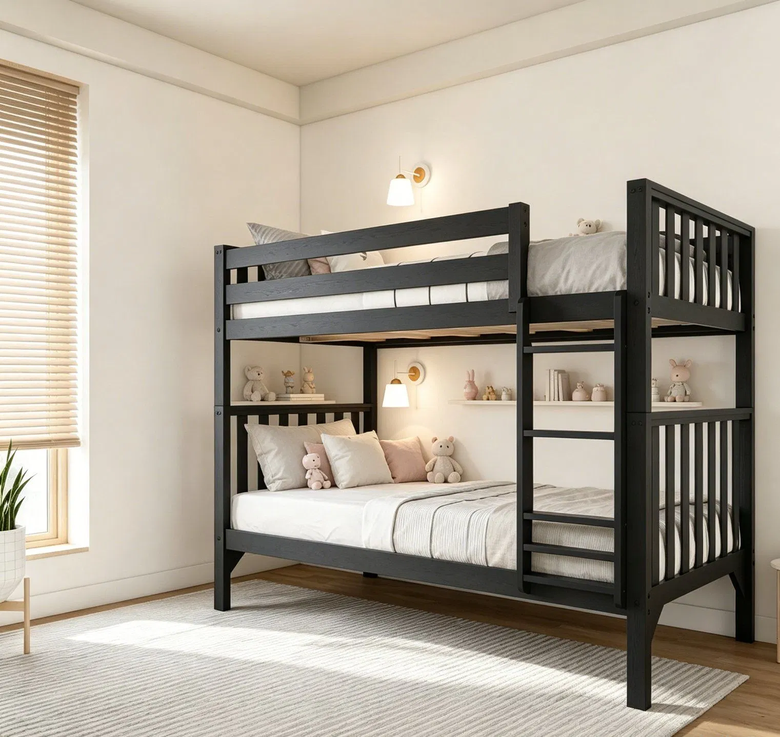 Muebles de dormitorio moderno funcional Conjunto de dormitorio Cama litera de madera para niños
