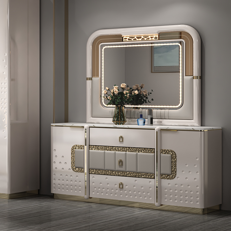 Conjunto de cama doble de madera completa de lujo moderno para el hogar, juego de muebles para dormitorio principal con marco de madera, tamaño completo y rey, con almacenamiento