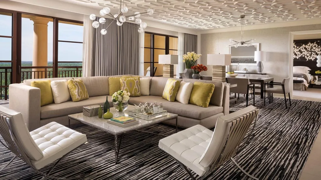 Muebles de dormitorio de hotel elegantes y lujosos