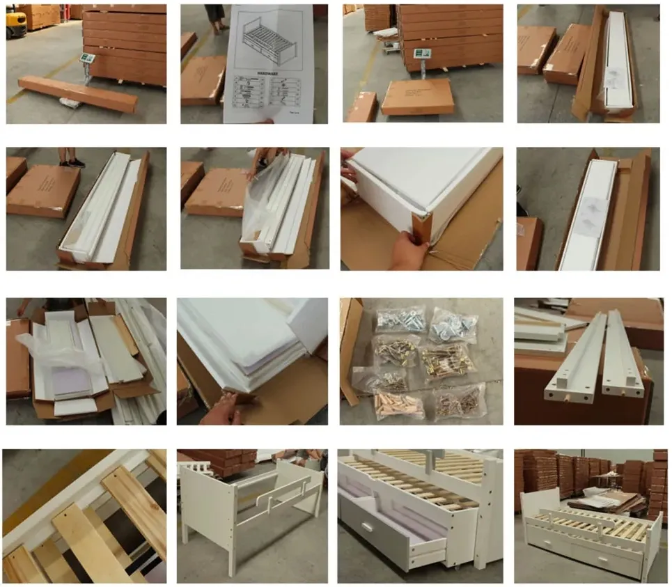 Cama litera de madera maciza con escalera cama de alta calidad para niños