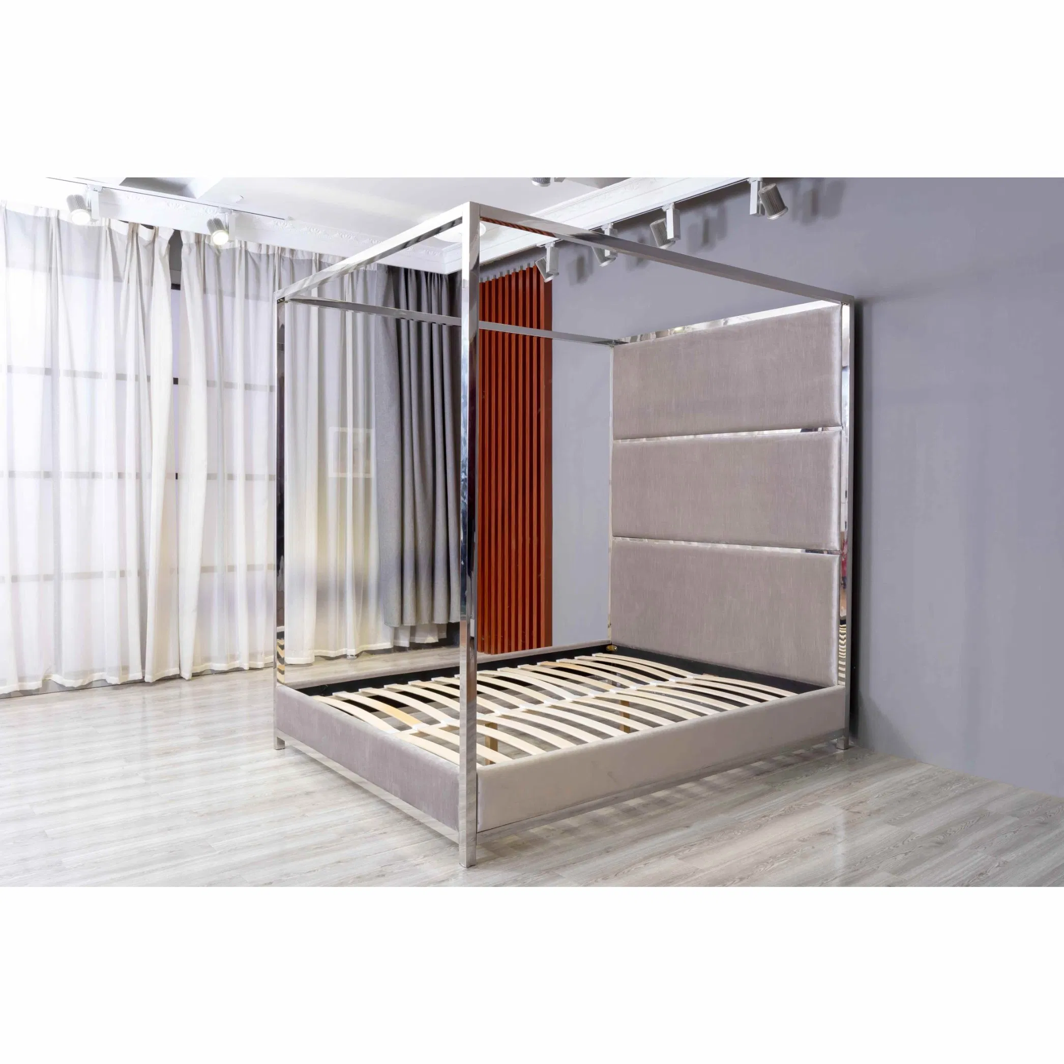 Muebles de dormitorio de lujo al por mayor Huayang Cama moderna tamaño king Cama de cuero Cama tamaño queen Cama con postes