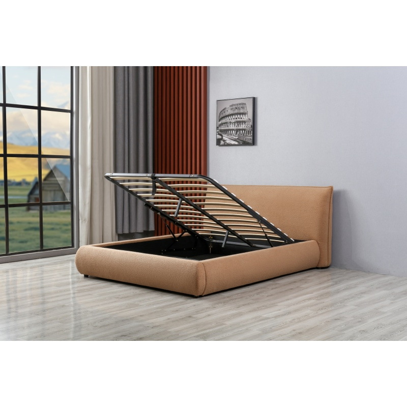 Cama tapizada de tamaño queen Huayang OEM con almacenamiento para dormitorio, estructura de cama para adultos