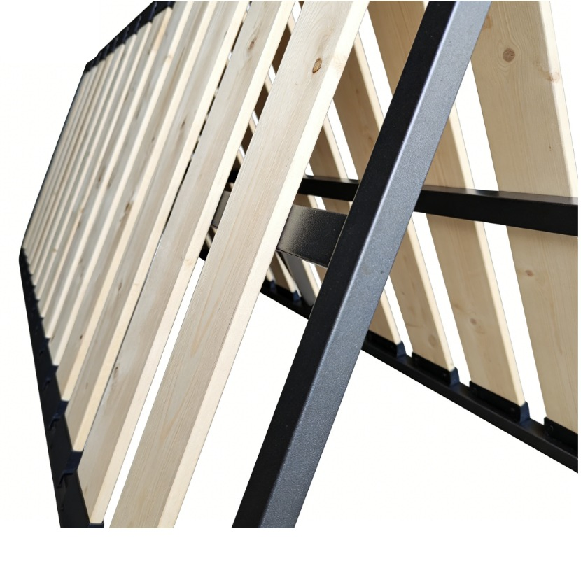 Estructura de cama de madera maciza tapizada plegable de uso duradero para fácil almacenamiento
