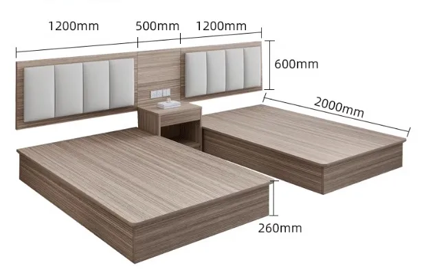 Muebles de dormitorio modernos con tapizado de cuero, cama de tamaño doble, queen y king con marco de madera