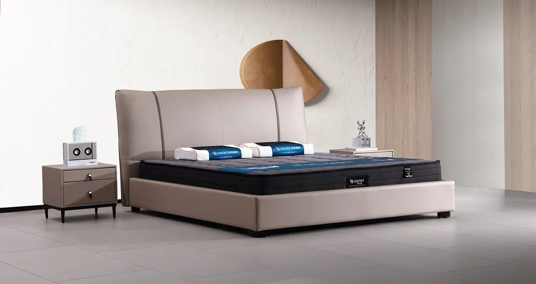 Mueble de lujo moderno para dormitorio cama king size tapizada en cuero o tela