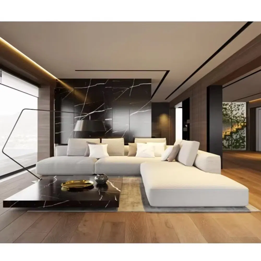 Conjunto de muebles de dormitorio moderno y elegante para espacios de lujo