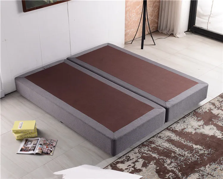 Cama de cuero de hotel con marco de madera maciza de tamaño doble a precio económico