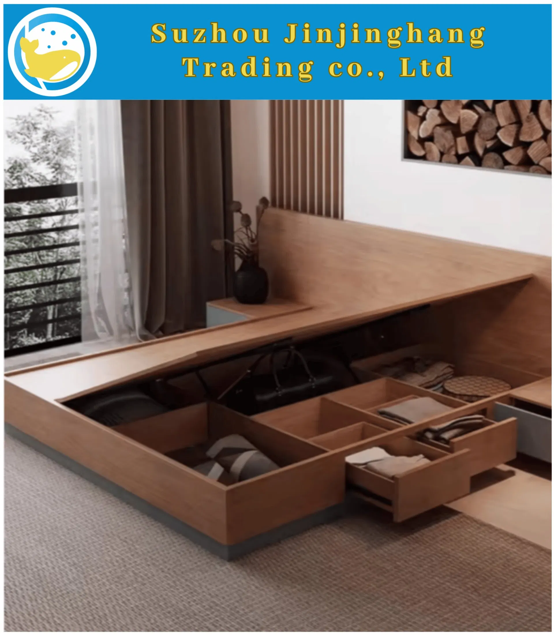 Conjunto de dormitorio de madera de estilo simple, juego de cama doble maestra, cama de madera, conjunto completo de tamaño king, conjunto de muebles de dormitorio económico