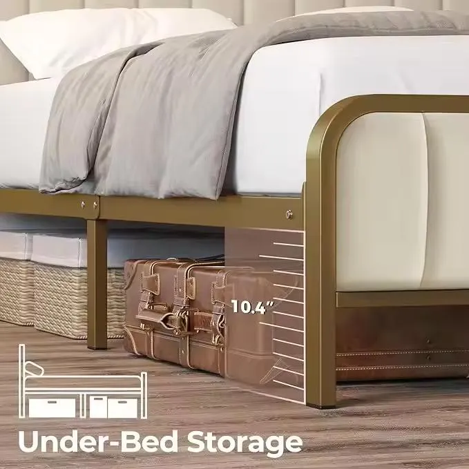 Cama moderna con estación de carga usb y luces led