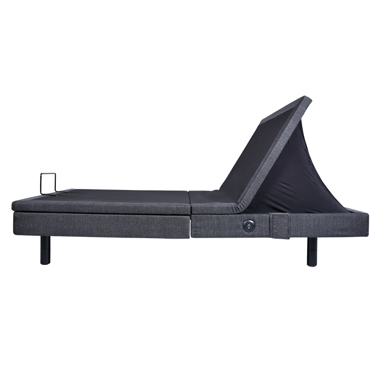 Cama inteligente ajustable Tecforcare con masaje y televisión, cama de lujo tamaño king, mueble de cuero, cama de madera maciza con base doble
