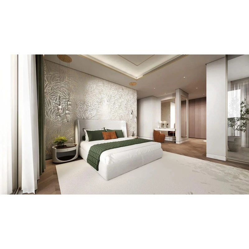 Conjunto de muebles de madera personalizado de lujo moderno de Foshan para toda la casa, sala de estar, dormitorio, cocina, camas y armarios