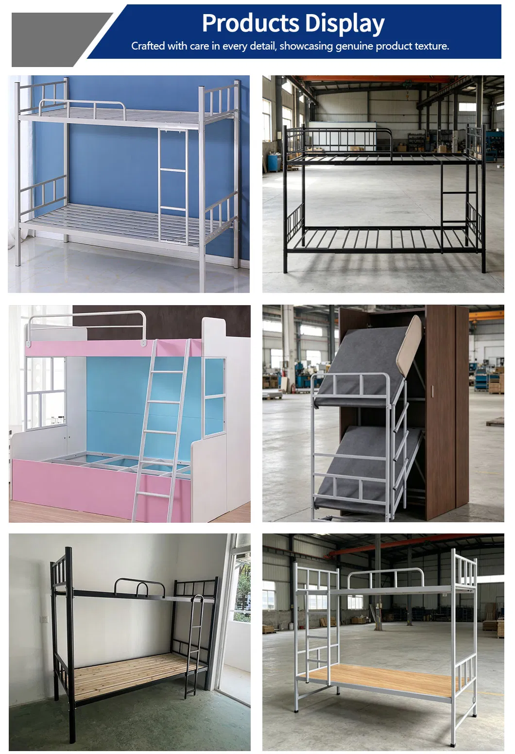 Cama loft de acero detalles