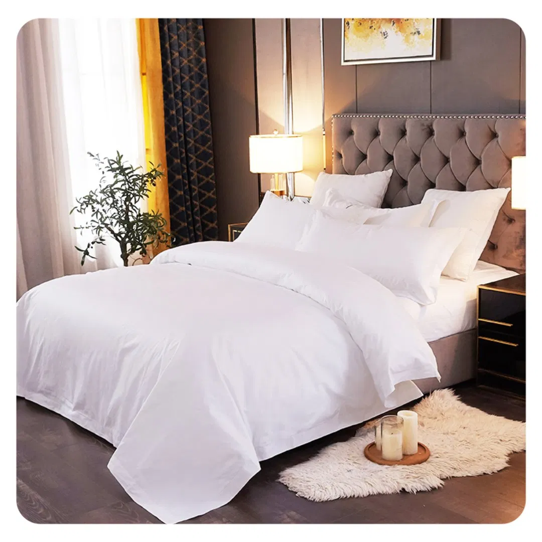 Juego de sábanas de lujo de alta calidad al por mayor, funda de edredón 100% de algodón, ropa de cama para dormitorio de hotel