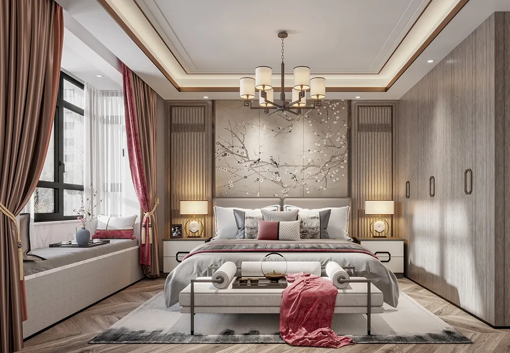 Muebles de dormitorio de lujo moderno, suite completa de penthouse para un espacio de vida de alto nivel