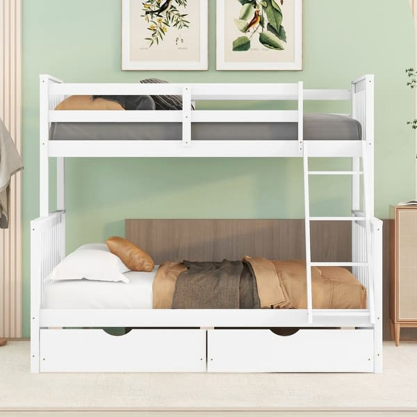 Cama litera de madera maciza de doble sobre matrimonial con cajones