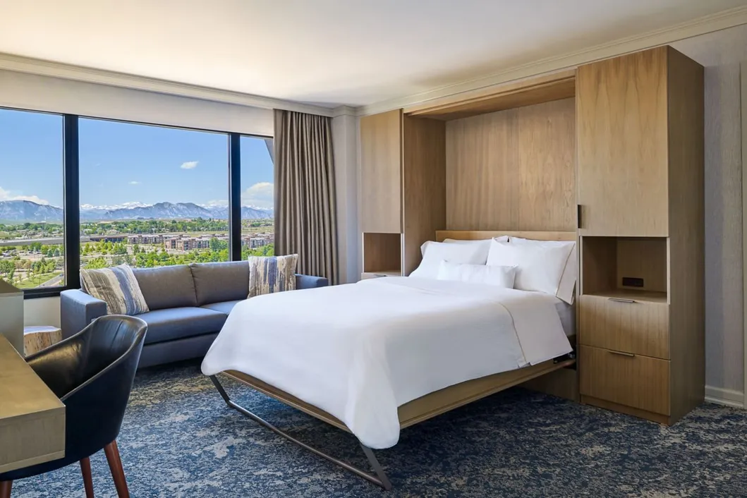 Mobiliario de hospitalidad, muebles de lujo, cama, hotel, dormitorio, suite