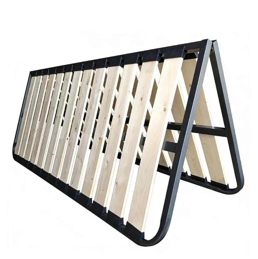Estructura de cama de madera maciza tapizada plegable de uso duradero para fácil almacenamiento