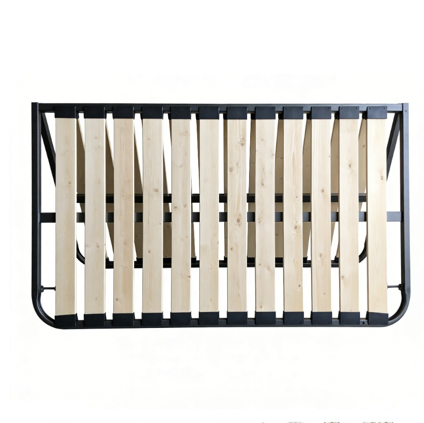Estructura de cama de madera maciza tapizada plegable de uso duradero para fácil almacenamiento