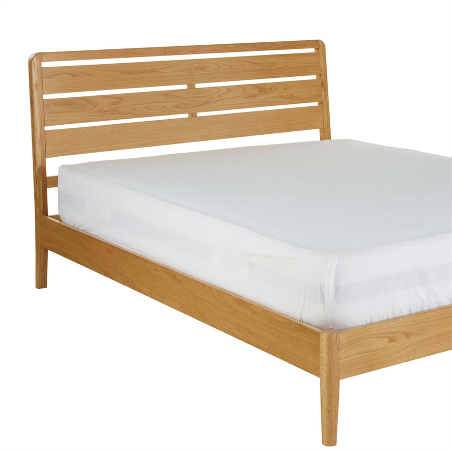 Cama de dormitorio de madera de roble macizo nórdica personalizada y a medida para adultos en tamaño doble, rey y reina