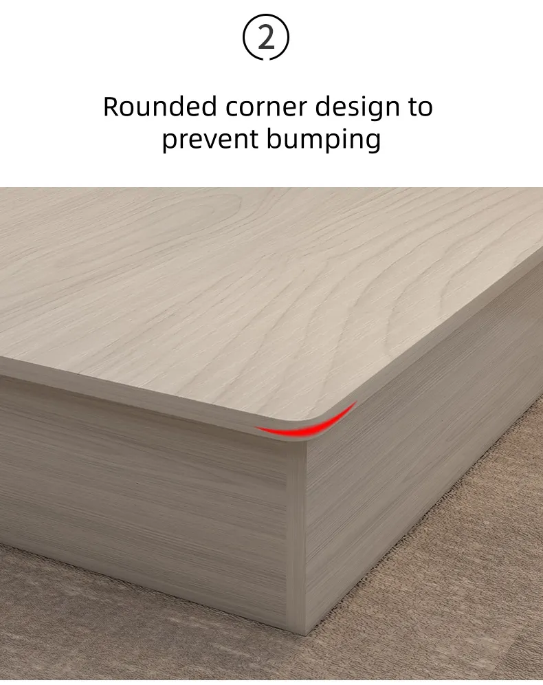 Muebles de dormitorio modernos con tapizado de cuero, cama de tamaño doble, queen y king con marco de madera
