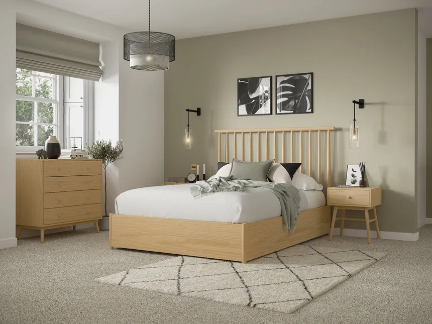 Cama de madera estilo nórdico
