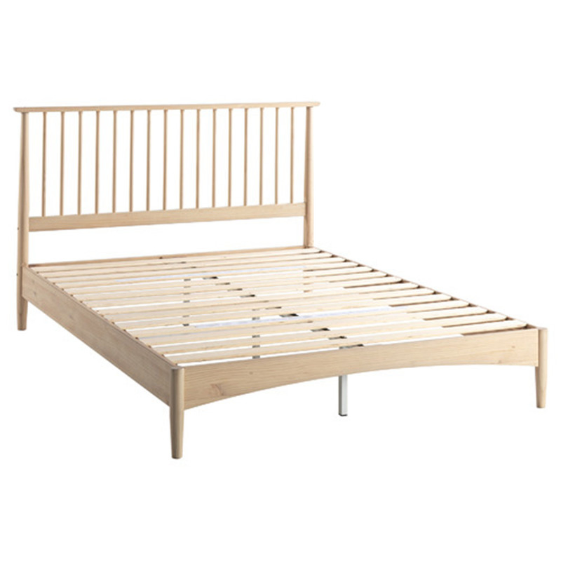 Cabecero de espiral único de roble nórdico diseño de muebles para el hogar y hotel contemporáneo tamaño king doble reina cama de madera para dormitorio