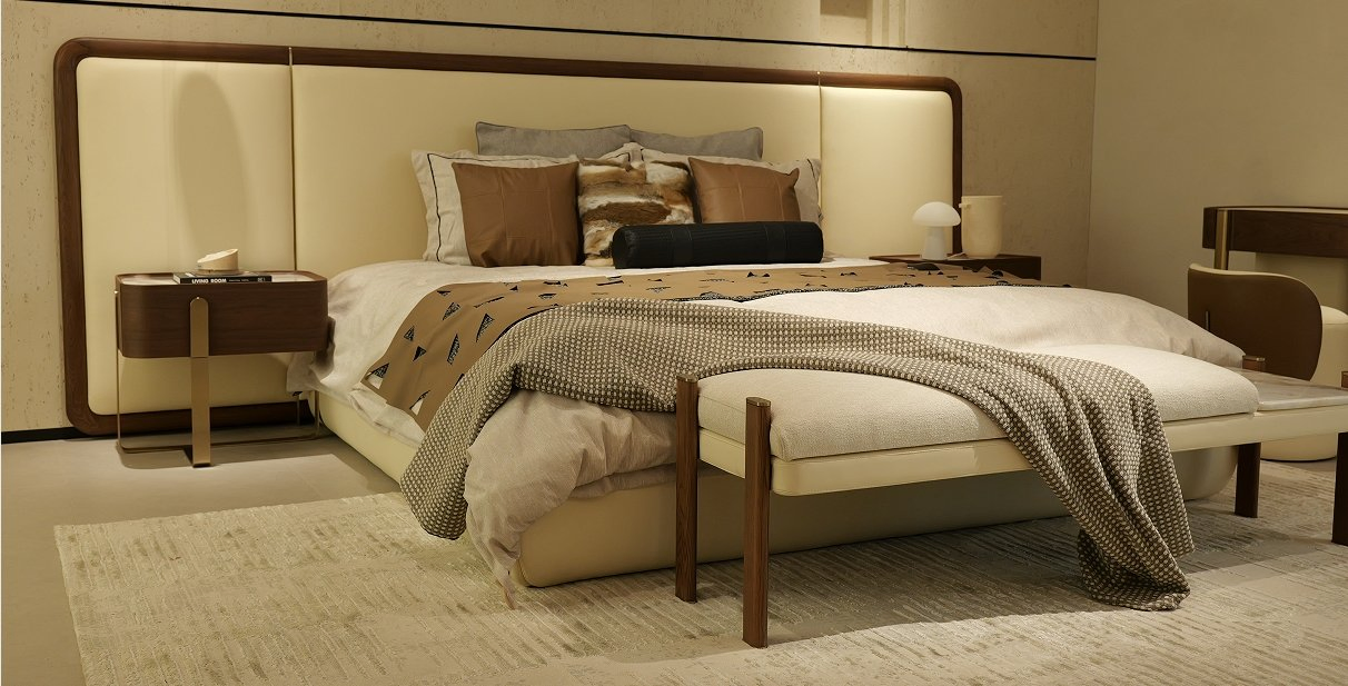 Cama king size de madera maciza duradera de calidad premium moderna clásica para dormitorio