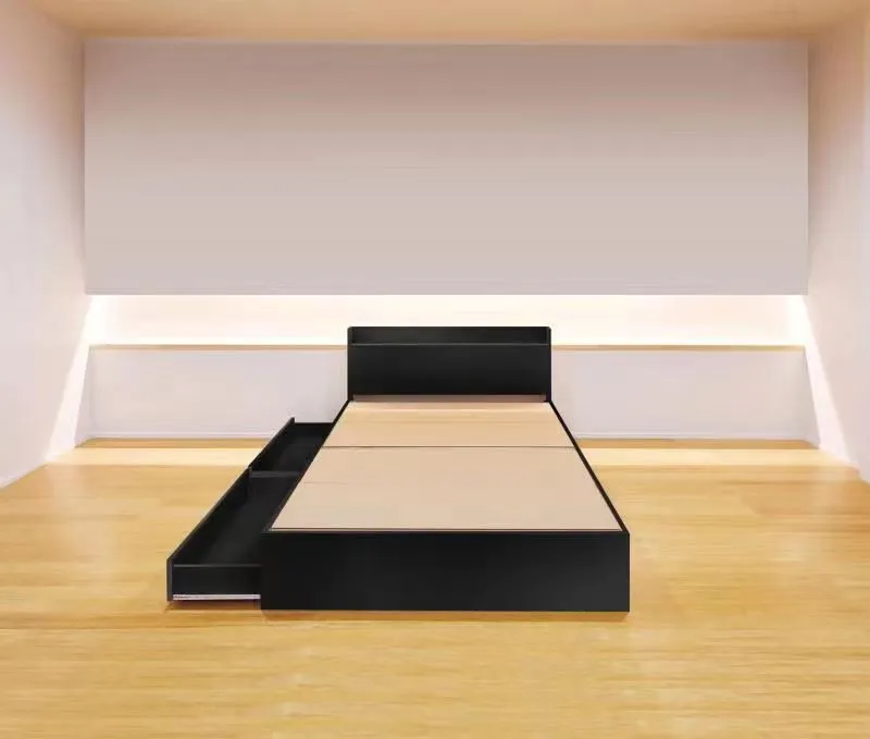Cama de almacenamiento de madera moderna de lujo de MDF o aglomerado